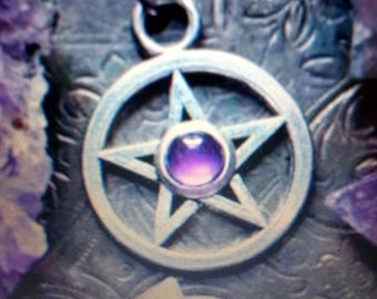 SALE 50% off Beautiful Amethyst Pentagram Necklace