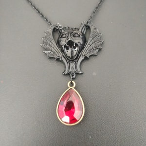Beautiful Black Gargoyle Gothic Necklace