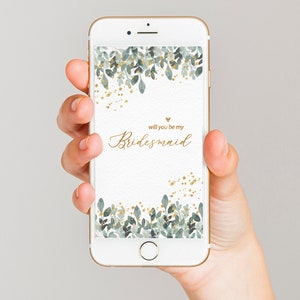 Faire-part électronique pour carte de demoiselle d'honneur, sera votre carte de demoiselle d'honneur électronique, carte de mariage, carte de proposition numérique SMS, JPG