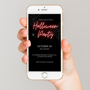 Halloween Party Invitation Template, EDITABLE Halloween Invitation, Halloween Invite DIY Download, modern halloween Invitation