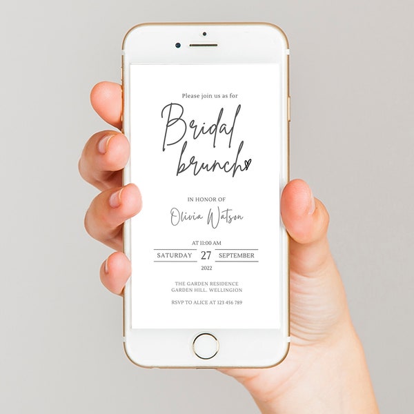 Bridal Brunch Invitation Template, Bridal Shower phone invitation, Mobile Invite, Editable Invitation Template, DIGITAL Bridal Invitation