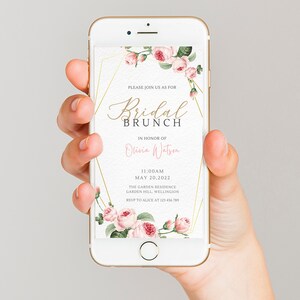 Bridal Brunch Invitation, Bridal Shower E-vite, Mobile Invite, Editable Invitation Template, DIGITAL Bridal Invitation