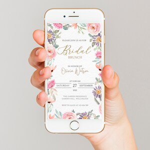 Bridal Brunch Invitation Template, Bridal Shower phone invitation, Mobile Invite, Editable Invitation Template, DIGITAL Bridal Invitation