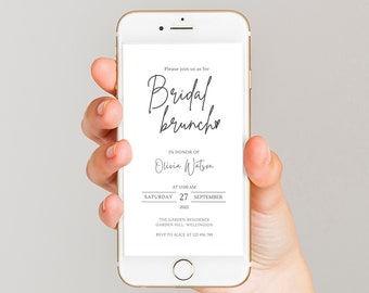 Bridal Brunch Invitation Template, Bridal Shower phone invitation, Mobile Invite, Editable Invitation Template, DIGITAL Bridal Invitation