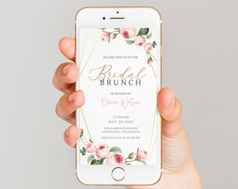 Floral Bridal Brunch E-vite: Editable Mobile Invitation (Digital)