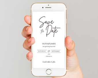 Save the Date Template, phone invitation Online Save the Date Cards, Text Message Save the Dates, Electronic Invite, Digital Save our Date