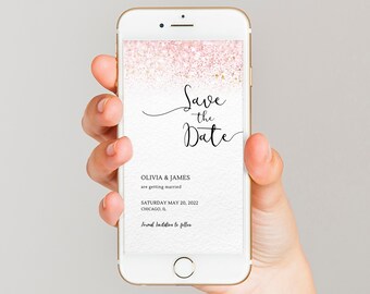 Save the Date Template, Modern Electronic Online Save the Date Cards, Text Message Save the Dates, Electronic Invite, Digital Save The Date