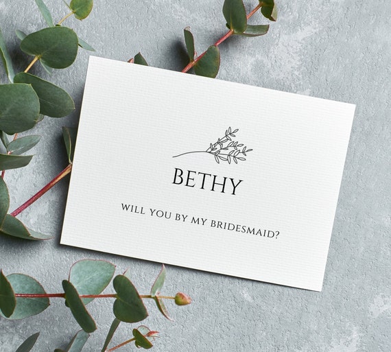 Bridesmaid Proposal Card Template Printable Will You Be My - Etsy