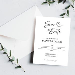 Minimalist Save the Date Template, Digital Save the Date, Save the Date ecard, Animated Video Wedding Save the Date, Editable Template