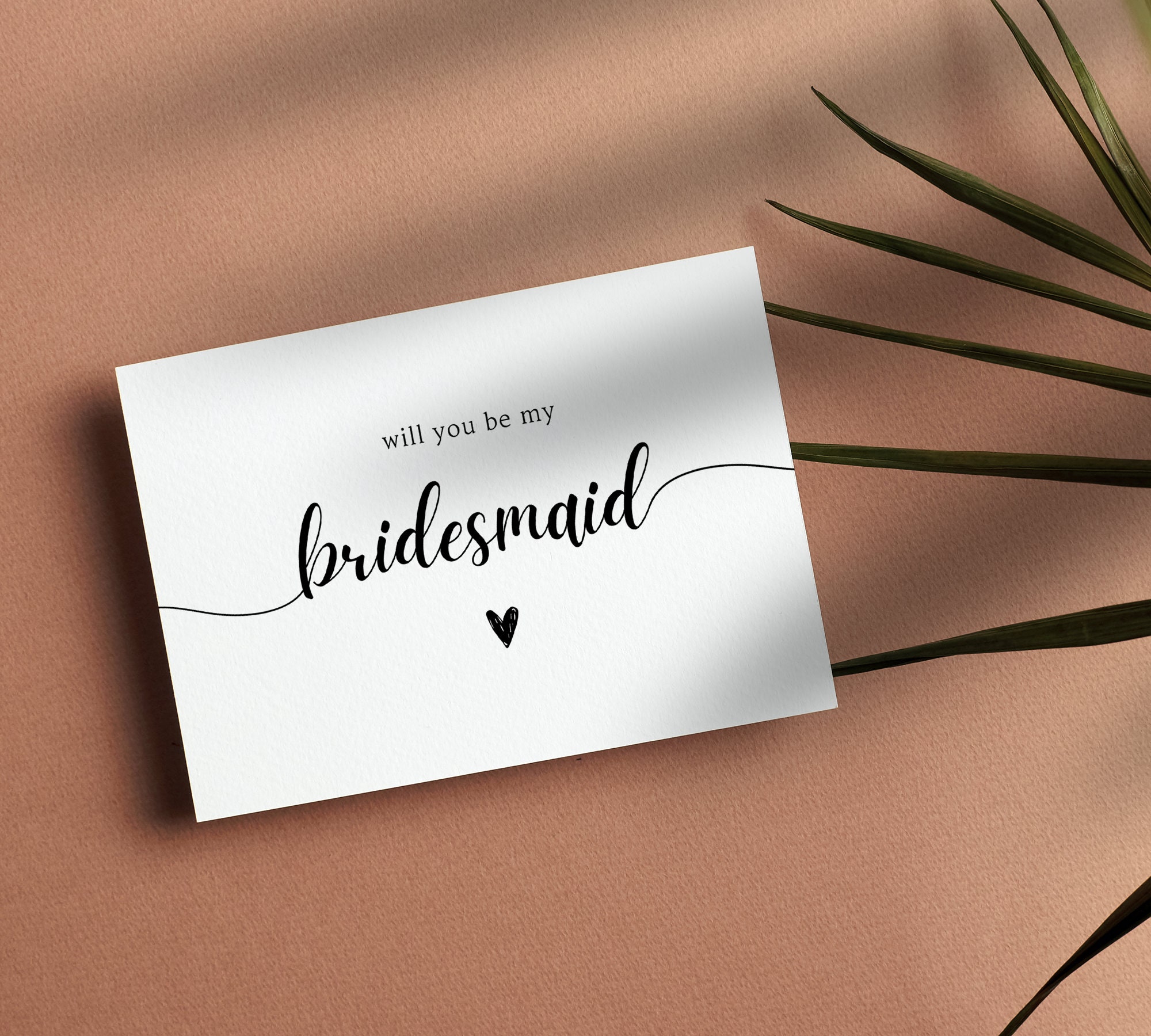 Asking Bridesmaid Card Template, Printable Will You Be My Bridesmaid ...
