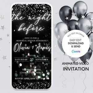 Digital Rehearsal Dinner Invitation, Electronic Invitation, Modern Minimalist Wedding Rehearsal Invite, Electronic Dinner Invite, Editable