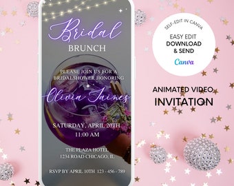 Bridal Brunch E-vite: Editable Mobile Invitation (Digital Download)