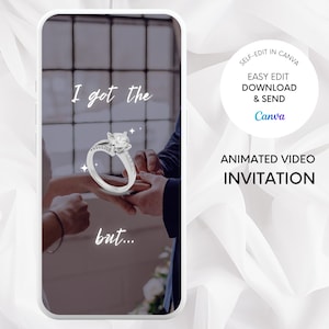 Convite de vídeo para proposta de madrinha, convite para cartão "Você será minha madrinha", cartão de casamento, cartão de proposta digital por SMS, smartphone