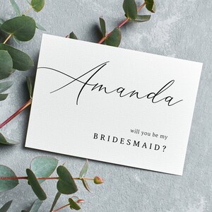 Asking bridesmaid card, Printable Will You Be My Bridesmaid Card Template, Maid Of Honor Proposal Card, Editable Instant image 4