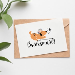 Funny Bridesmaid Proposal Card Template, Printable Will You Be My ...