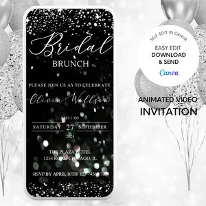 Bridal Brunch Invitation Template, Bridal Shower E-vite, Mobile Invite, Editable Invitation Template, phone invitation Bridal Invitation