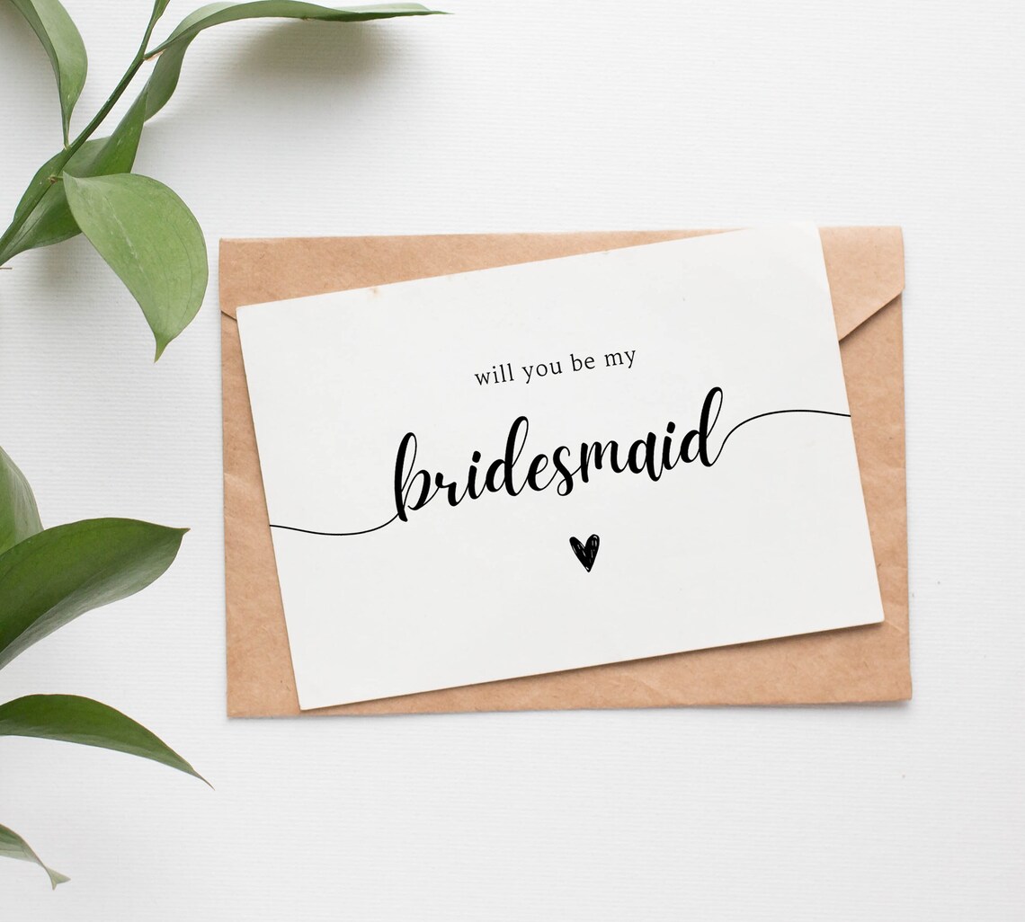 Asking Bridesmaid Card Template, Printable Will You Be My Bridesmaid ...