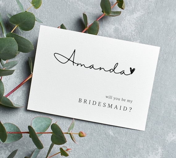 Bridesmaid Proposal Card Template Printable Will You Be My - Etsy