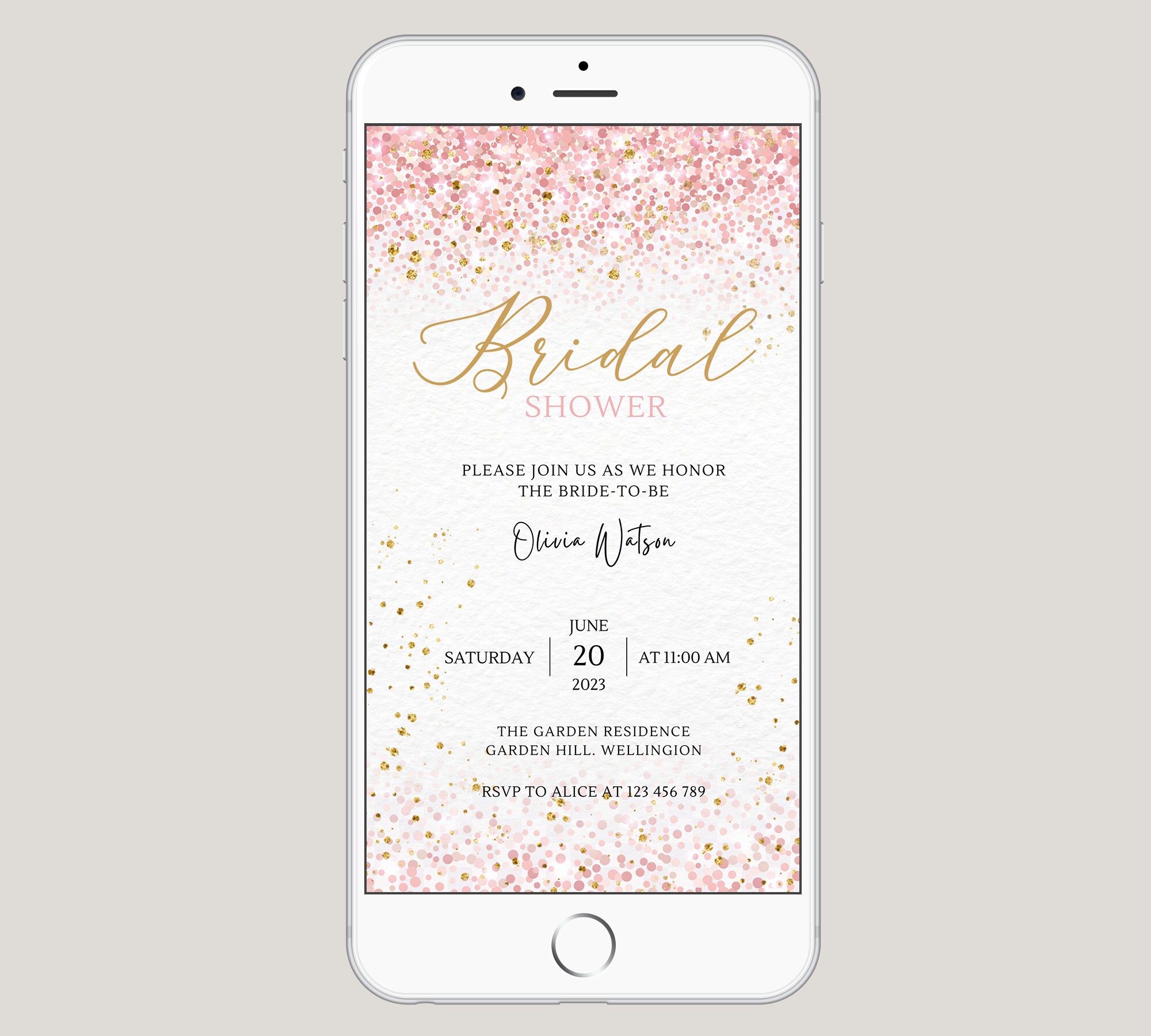 Digital Bridal Shower Invitation Template Editable - Etsy