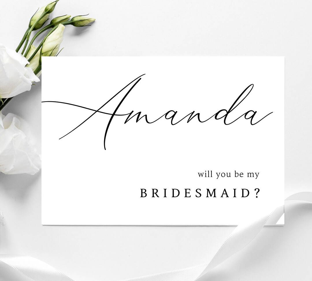 Asking Bridesmaid Card, Printable Will You Be My Bridesmaid Card ...