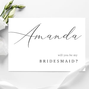 Asking bridesmaid card, Printable Will You Be My Bridesmaid Card Template, Maid Of Honor Proposal Card, Editable Instant image 1