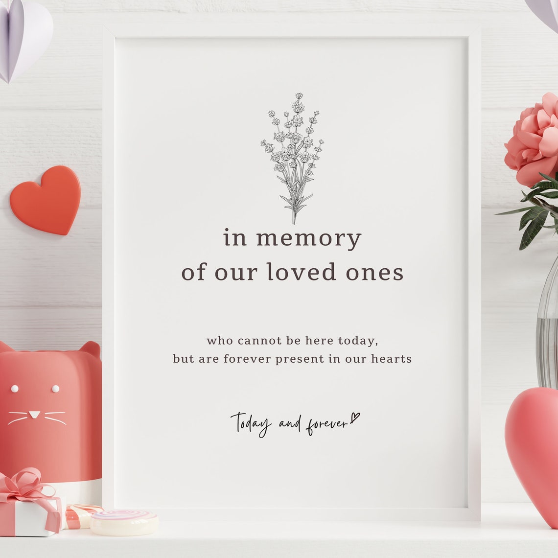In Memory Sign Printable, Modern Rustic, Wedding Sign, INSTANT Download ...