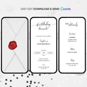 Birthday Brunch Invitation, Modern Invite, Animated Invitation, Editable Brunch Party, Digital Video Invite, Breakfast Birthday Party