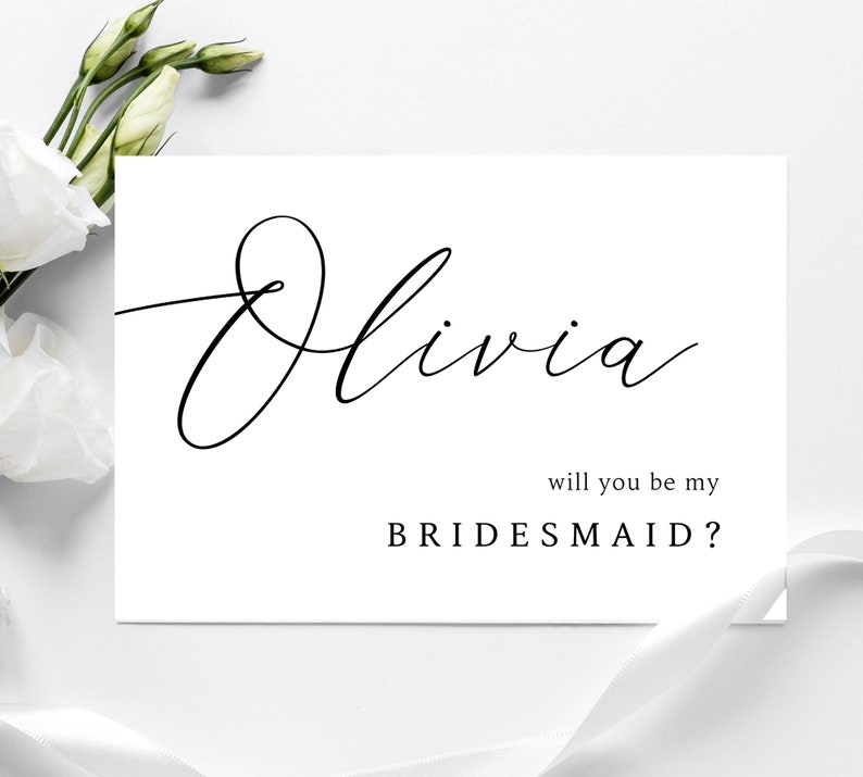 Asking bridesmaid card, Printable Will You Be My Bridesmaid Card Template, Maid Of Honor Proposal Card, Editable Instant image 2