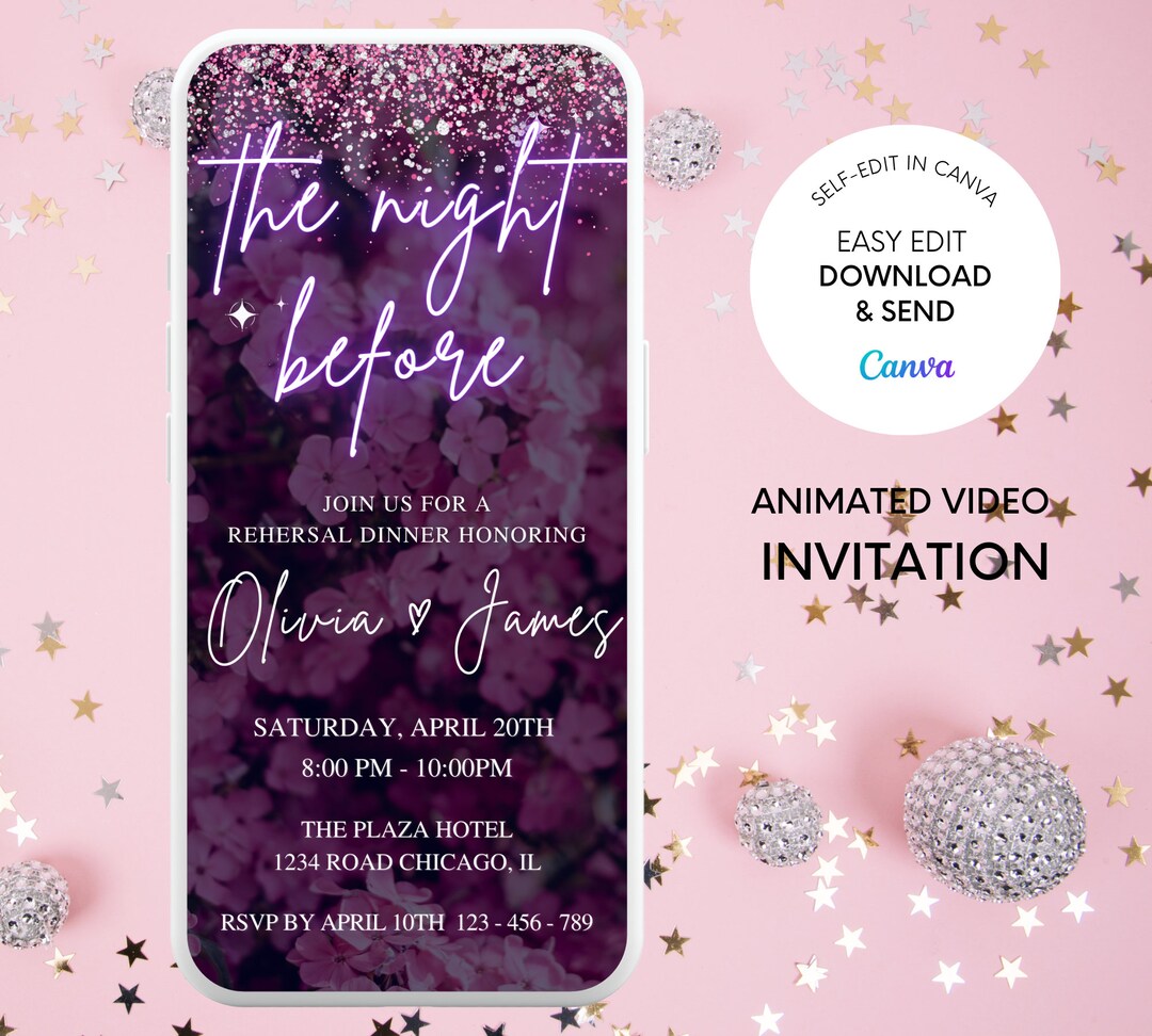 Digital Rehearsal Dinner Invitation Electronic Invitation Etsy