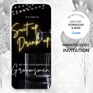 Groomsman Proposal Video, Will you be my Groomsman/Best Man, Digital Animated Groomsmen Proposal, Funny Groomsman / Best Man Electronic Card