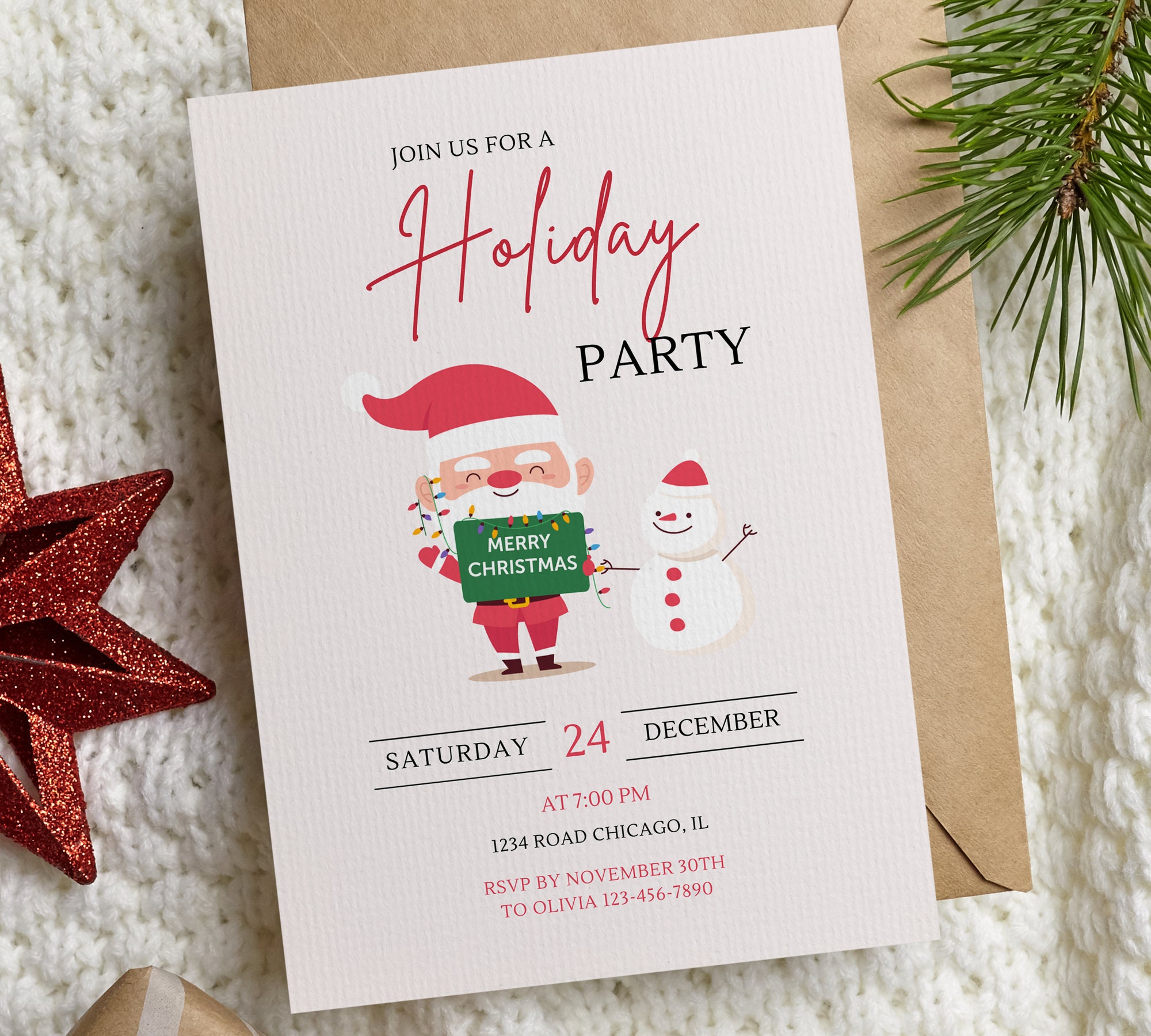 Editable Christmas Party Invitation Christmas Party - Etsy
