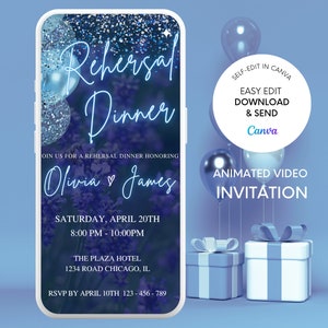 Digital Rehearsal Dinner Invitation, Electronic Invitation, the night before invitation template, Electronic Floral Editable Dinner Invite