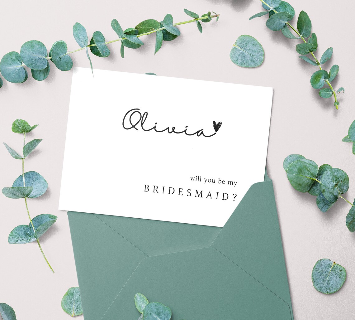 Bridesmaid Proposal Card Template Printable Will You Be My - Etsy