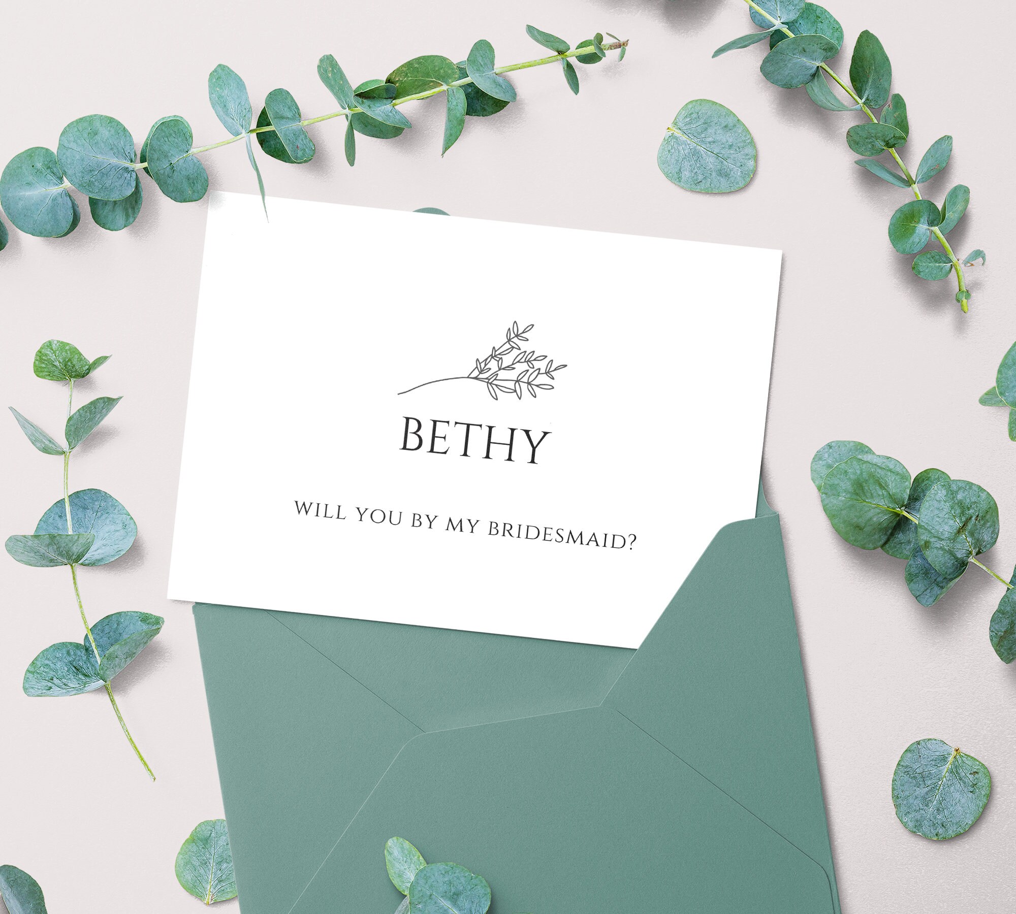 Bridesmaid Proposal Card Template, Printable Will You Be My Bridesmaid ...