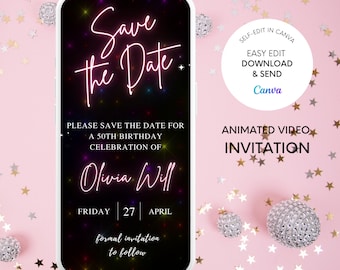 Invito animato "Save The Date": invito digitale per il compleanno (MP4)