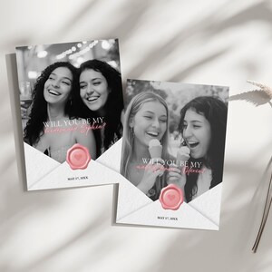 Editable Will You be My Bridesmaid Proposal Card, Photo Maid Of Honor Proposal Template, Printable, INSTANT DOWNLOAD
