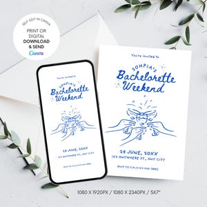 Handwritten Bachelorette Invitation Template: Editable Itinerary (Digital Download)