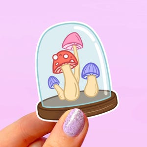 Sticker champignon mignon, Stickers kawaii, Stickers sorcière champignon vénéneux, Sticker magique, sorcellerie fantastique, papeterie Mushroomcore