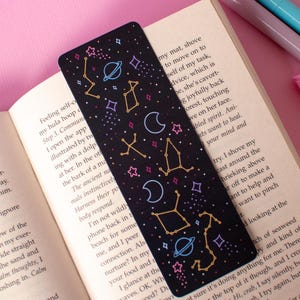 Stars Card Bookmark, Bookish Accessories, Cute Eco Friendly Bookmark, Handmade Page Saver, Celestial Bookmark, Bookish Gift, Kawaii Bookmark