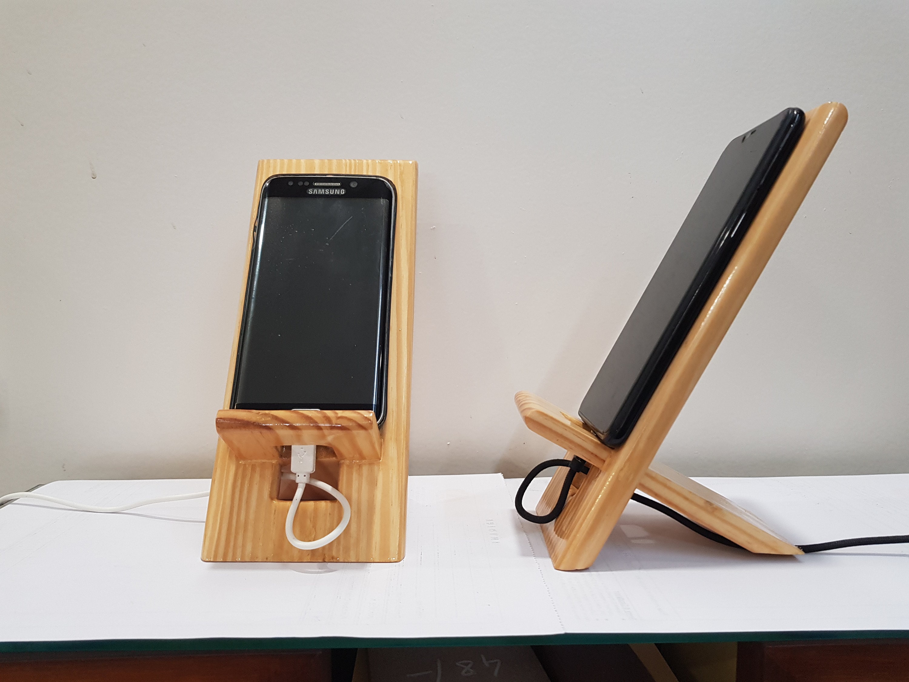 Pinewood Cellphone Holder Mobile Stand Etsy UK