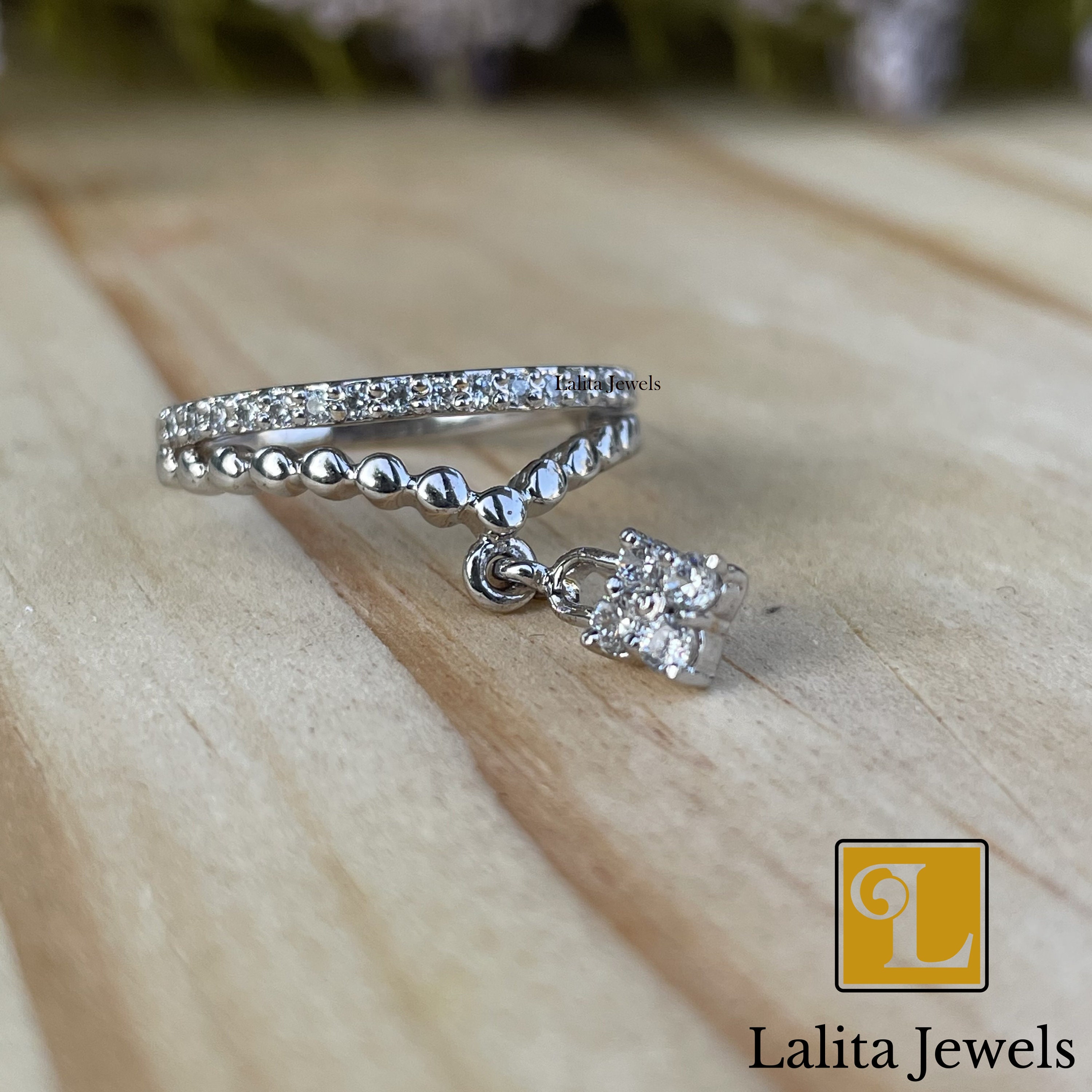 Lock Ring with 14K Gold & 0.33 Ctw Natural Diamonds Unique Etsy