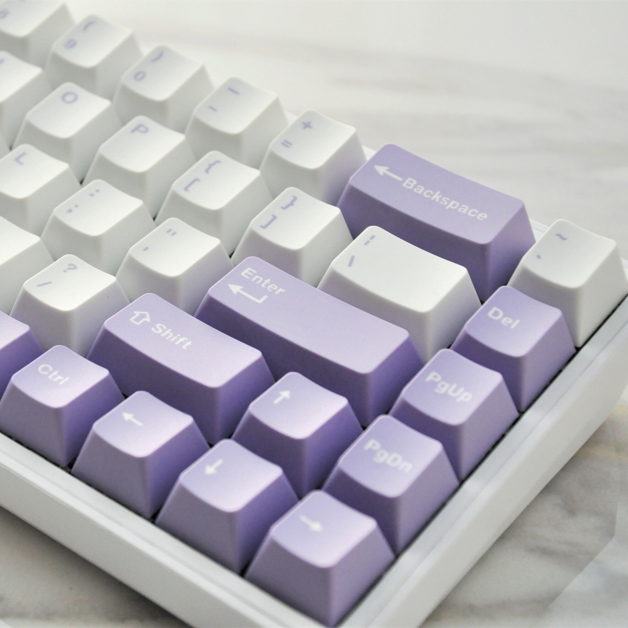 Purple and White Keycap Set OEM Height PBT Mechanical Etsy