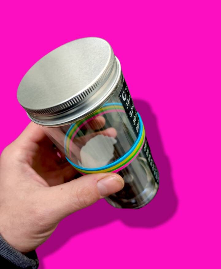 Starter Levain Plastic Jar With Thermometer and Rubber Bands Etsy