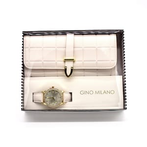 Womens Luxury Watch and Slim Wallet Multi-Color Gift Set