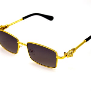 Vintage Buffs Gold/Silver Jaguar Head Frame Luxury Retro Glasses/Sunglasses