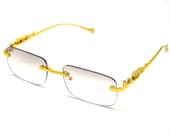 Vintage Buffs Gold Silver Jaguar Frame Luxury Retro Glasses Sunglasses