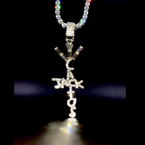 14k Gold/White Gold Hiphop Travis Scott Cactus Jack Iced Pendant Necklace Chain
