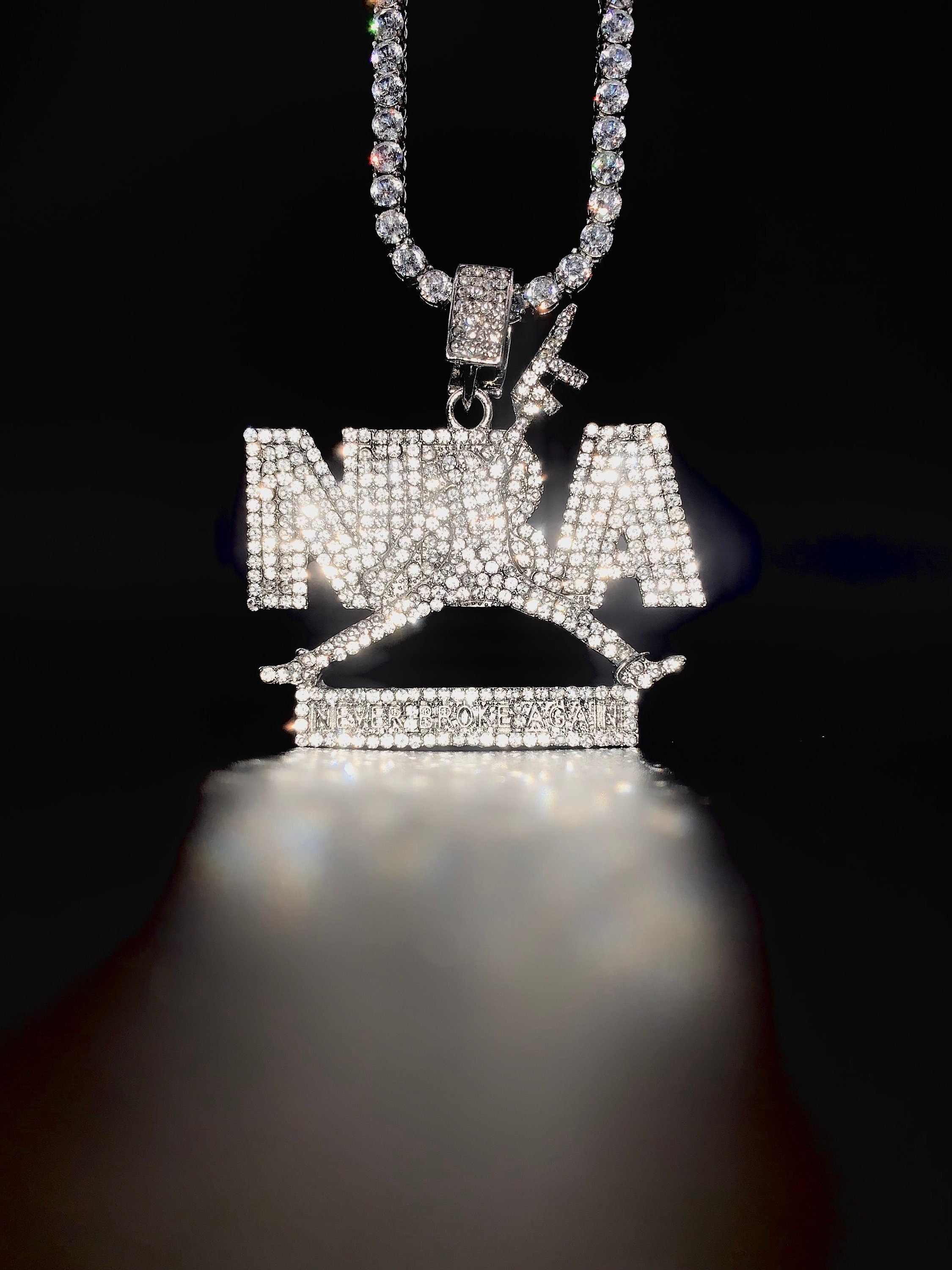 Hip Hop NBA YoungBoy 4KT Icy Pendant & 18 20 24 Cuban Rope Box Chain  Necklace