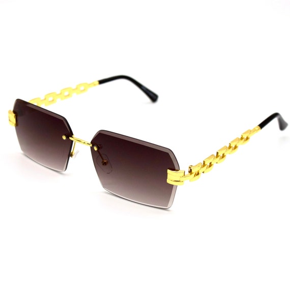 Oversized Rimless Sunglasses for Women - Designer Square Sun Glasses U –  IVENCI.COM