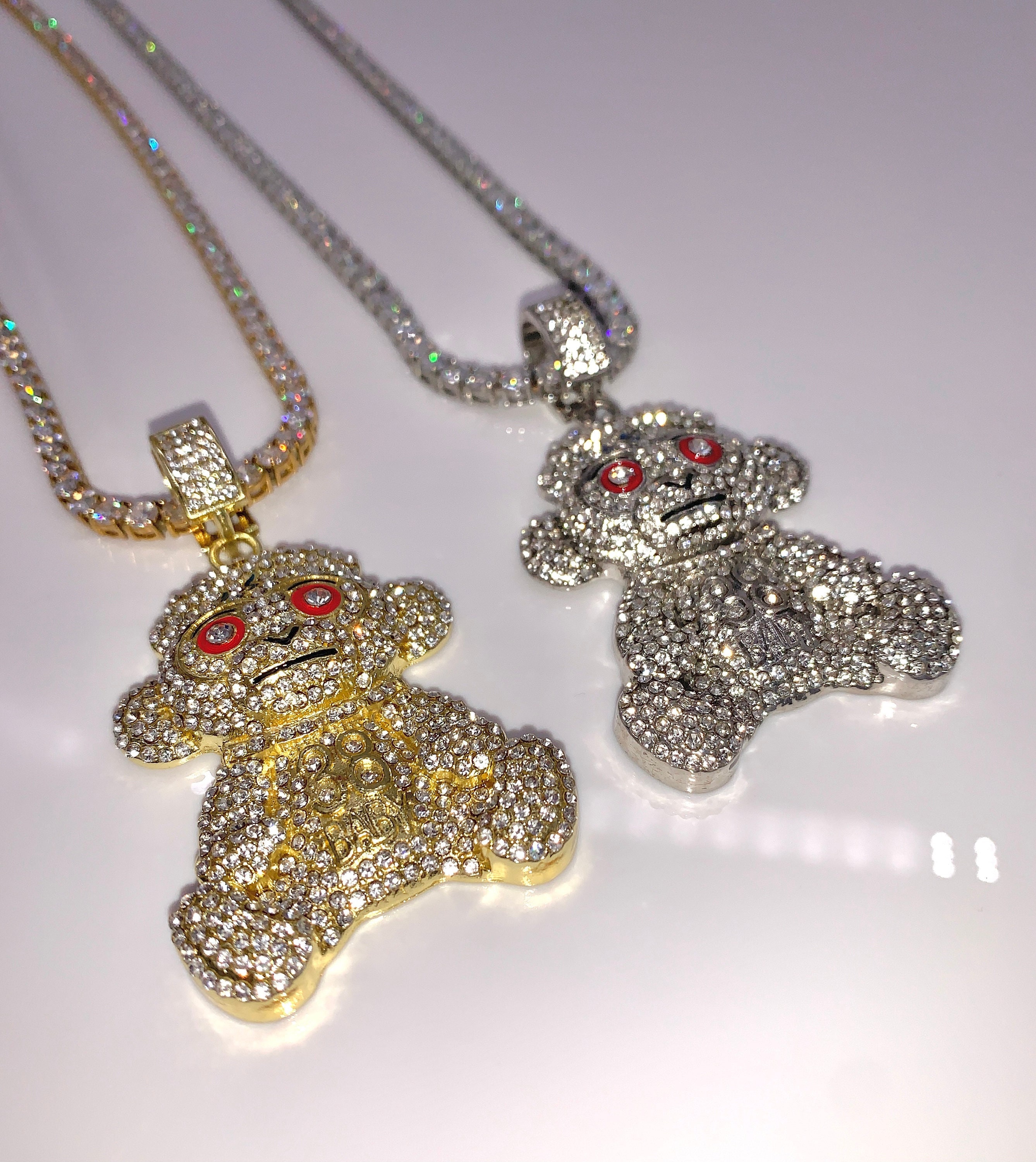 NBA Youngboy Monkey 18k Gold/white Gold CZ Diamond Hiphop Iced Pendant/chain  